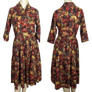 Trashy‎ Diva by Candice Gwinn Warm Watercolor orange gold pleated Dress 8